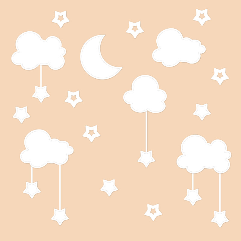 White Sky Baby Sleep Kids Wall Sticker