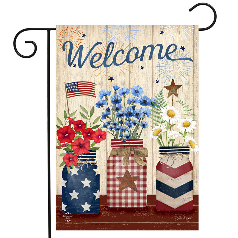 Drapeau de jardin Welcome American Mason Jars