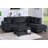 Modern Style 3Pc Sectional Set Usb Port Storage Ottoman Right Arm Chaise Left Arm Sofa Black Finish Primary Living Room