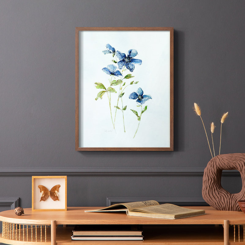 Blue Wonders I, reproduction encadrée - bois massif, H 20 po x l 16 po, Brun
