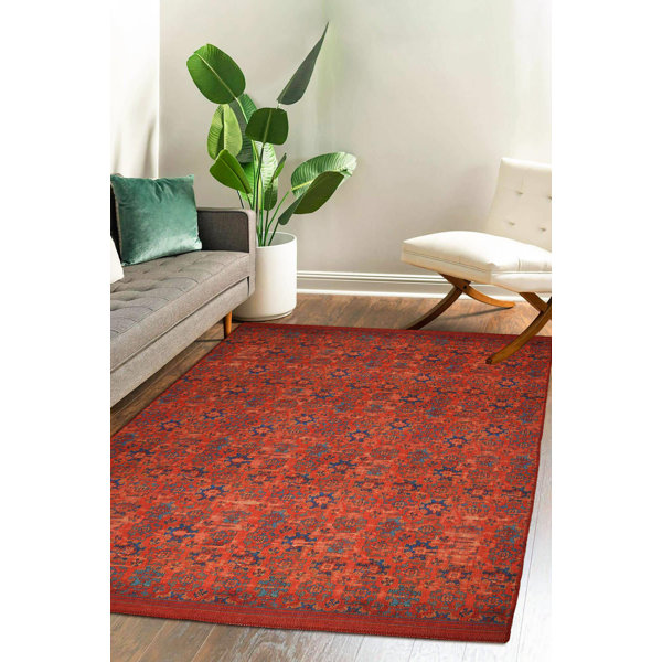 Hargun Dorian Oriental Machine Woven Red Indoor / Outdoor Area Rug ...