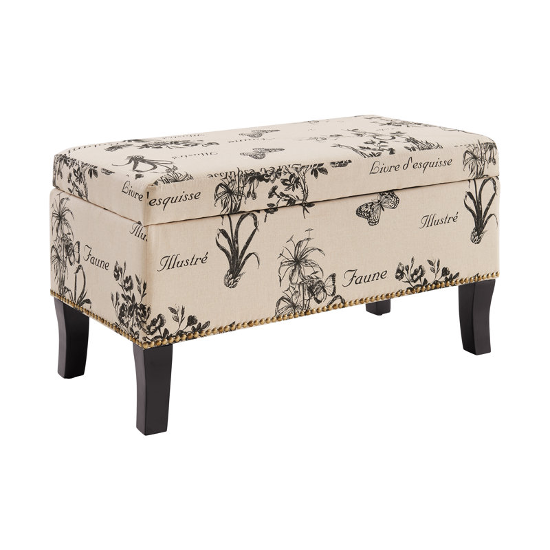 Pierro Upholstered Storage Bench, Botanical
