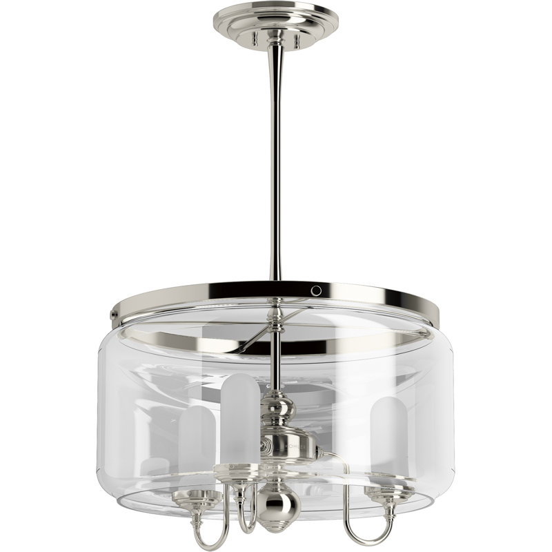 Artifacts® 3 - Light Lantern Drum Chandelier, Polished Nickel