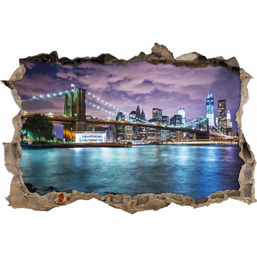 Wandtattoo Skyline New York bei Nacht