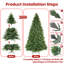 Arbre de Noël articulé artificiel 6 pi avec base en métal-613596379