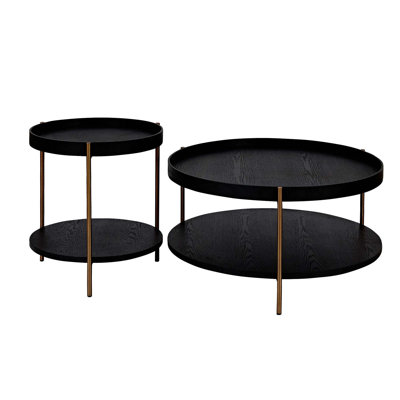 Ensemble de 2 tables basses gigognes 2 étages