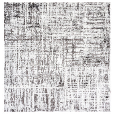 Kara Abstract White/Dark Gray Area Rug