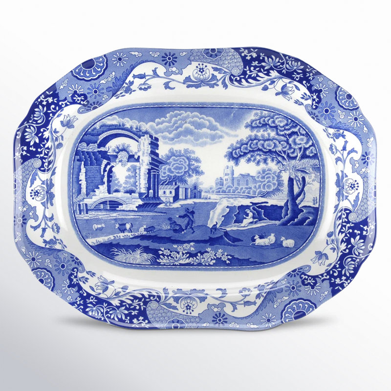Spode Blue Italian Oval Platter 14" Medium