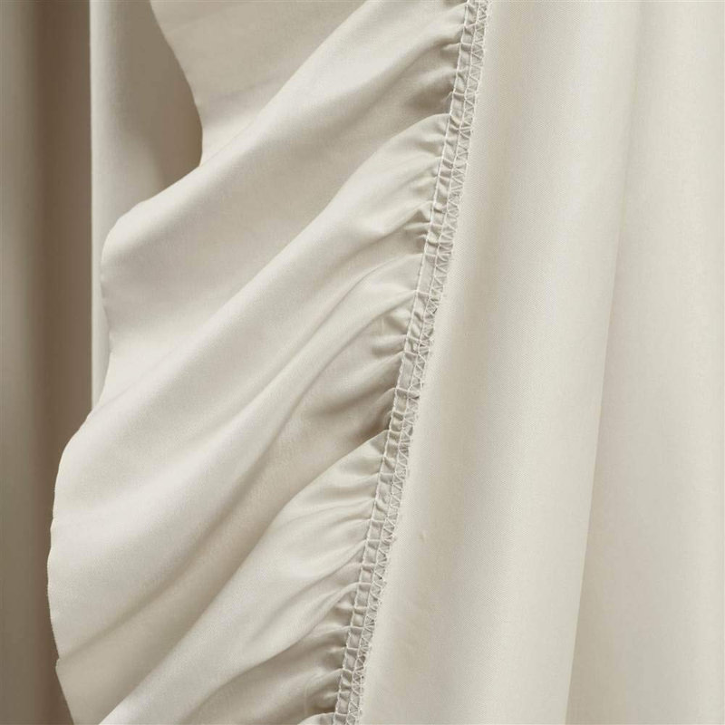 Ruffle Window Curtain Panel Set, Pair, 54" W X 84" L, Wheat - Flowy Curtain Set - Romantic Ruffle Curtains