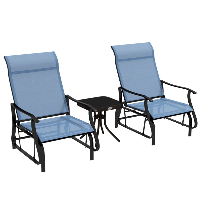 Smooth Gliding Patio Set Steel Frame Modern Design For Garden & Porch