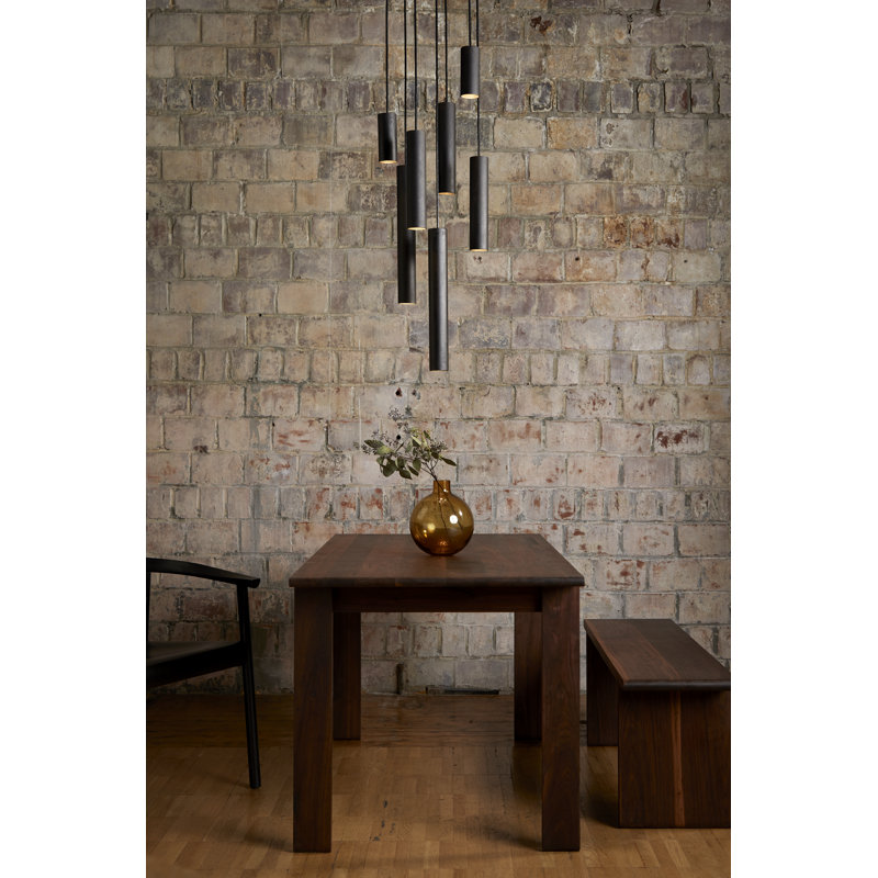 Roest Industrial Steel Pipe Pendant Light, 12" H x 2.5" W x 2.5" D, Carbon