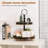 2-Tiered Tray Decorative Dessert Stand, Farmhouse 2 Tier Serving Tray With Metal Handle, Fruits Display Tray For Kitchen Counter, Living Room Table