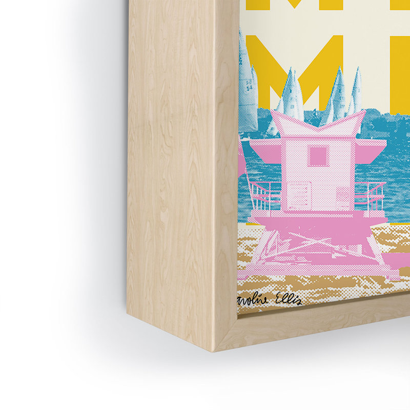 mini-art encadré carolineellisart Miami 2, Beige