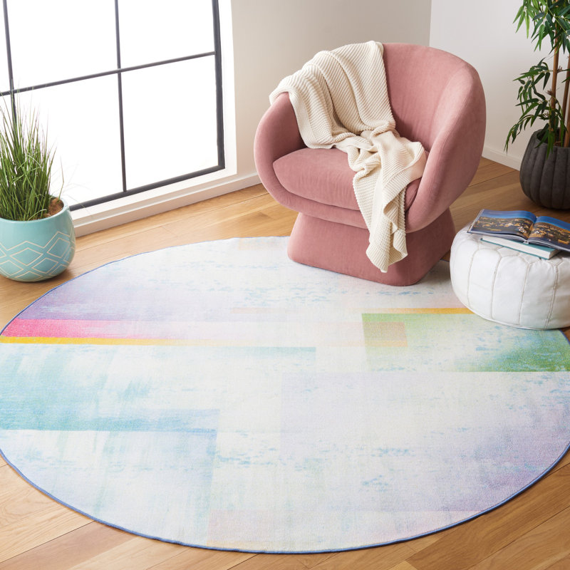 Nichaela Performance Machine Washable Rug, Round 6'7"