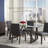 Deiondre Glass Top Solid Wood Base Dining Table