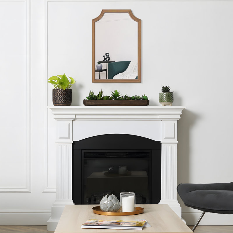 Miroir d'appoint mural, 30 po x 20 po, Miel profond