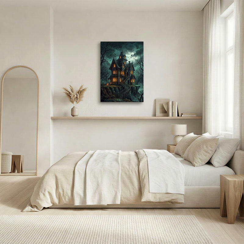 Art mural sur toile gothique Haunted Mansion, H 24 po x l 16 po