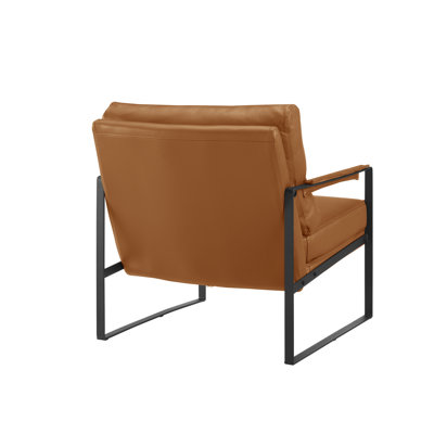 Eisenman 27.09'' W Leather Upholstered Accent Armchair