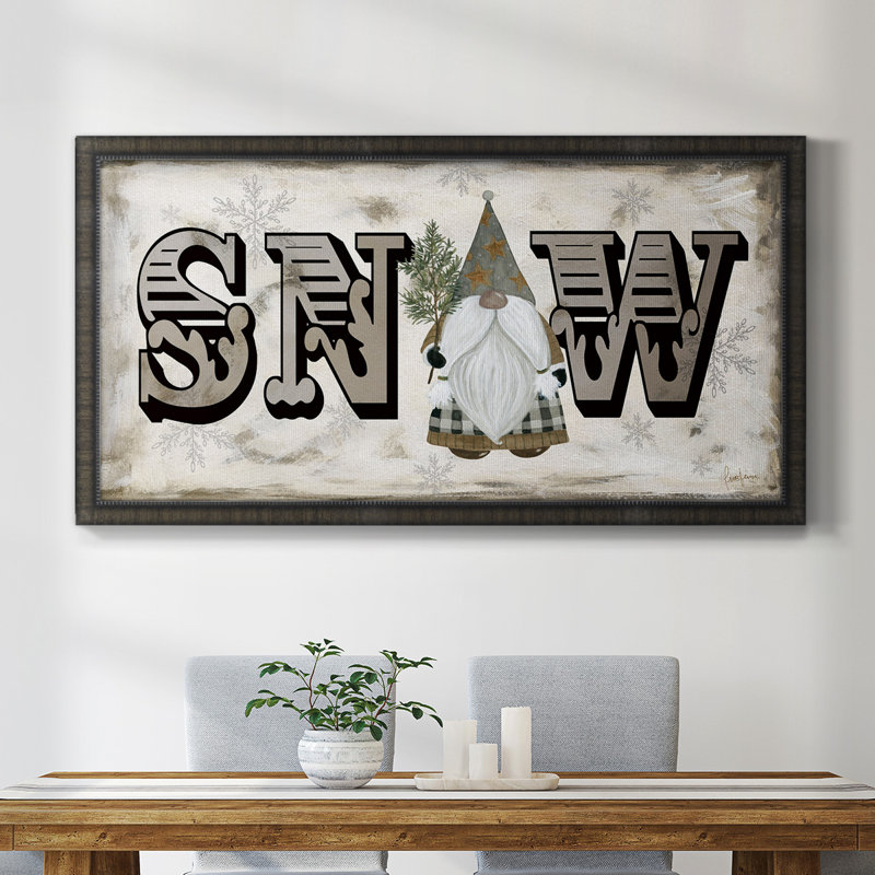 Toile encadrée «Winter Wonderland Friends Snow» de qualité supérieure - prête à être accrochée, H 21 po x l 37 po x P 1 po