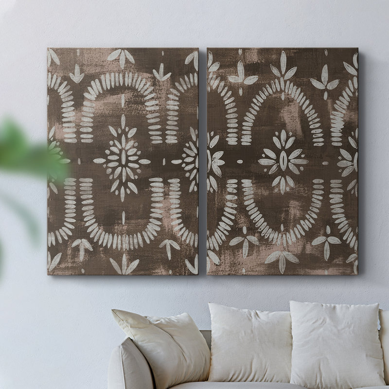 Toile tendue espresso Batik I-Premium Gallery - prête à être accrochée, H 18 po x l 24 po