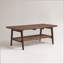Table basse rectangulaire en bois de style Mid-Century avec tablette de rangement, idéale pour un intérieur moderne et organisé, couleur noyer brun
