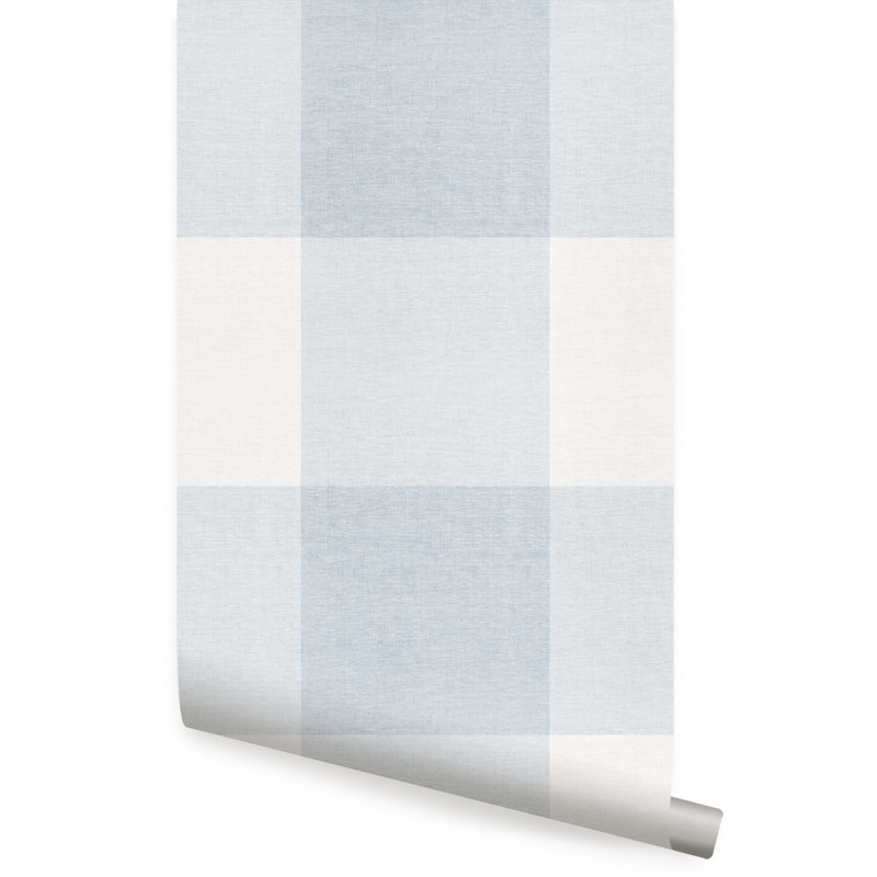 Panneau de papier peint à carreaux Marquett, L 2 pi x H 18 pi, Bleu