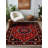 Jazeera Collection Digital Print Cotton-Polyester Burgundy Floral Rug-1023852846