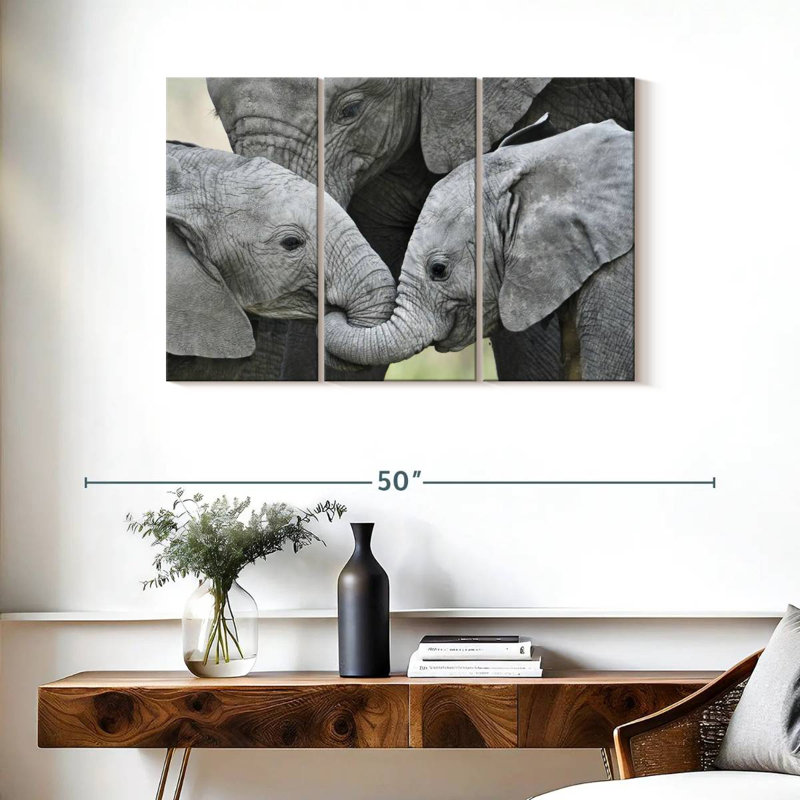 Éléphants d'Afrique Brampt - Brampt - Tanzanie, H 24 po x l 38 po