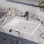 Lavabo de salle de bain rectangulaire encastré en porcelaine vitrifiée blanche 21 "x 18" avec trop-plein