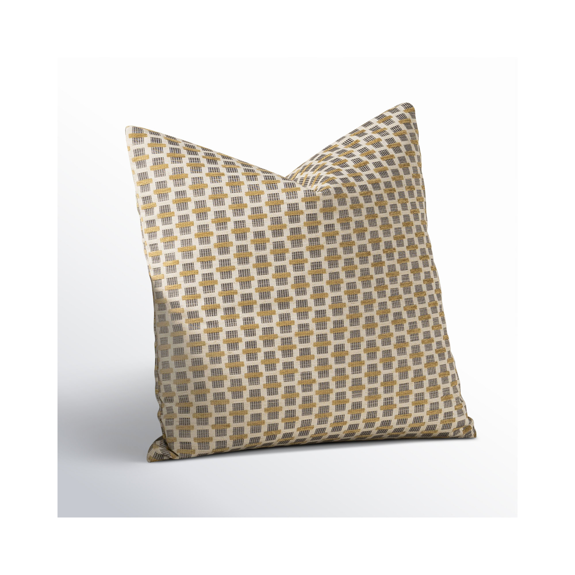 Hansah Pillow, Amber Geometric 2, Feather, Square 20"