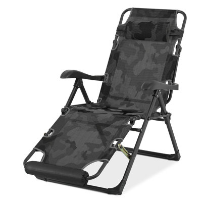 Folding Zero Gravity Chair Beach Sunshade Recliner Canopy Lounge Chaise by Arlmont & Co.