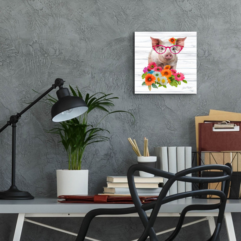 «Fancy Glasses B» par Jean Plout, art mural en verre acrylique, H 12 po x l 12 po x P 0,13 po