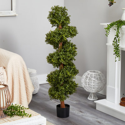 Darnell Faux Boxwood Plant in Planter