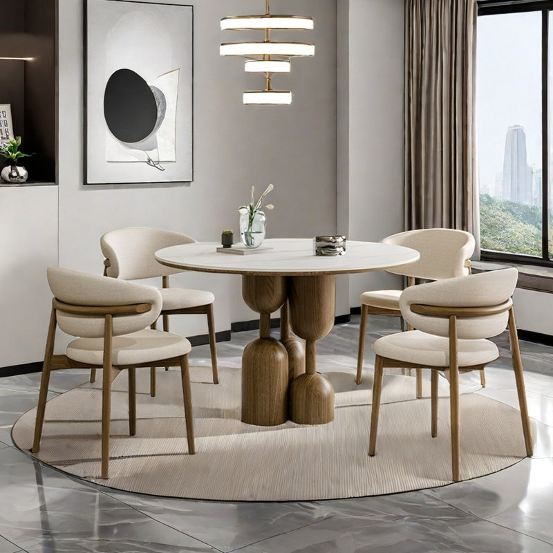 Retro simple home round dining table sets