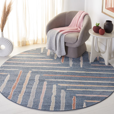 Tapis lavable bleu / ivoire Setebos