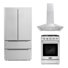 Ensemble de cuisine 3 pièces avec hotte murale autoportante 24 "au gaz 24" et réfrigérateur à porte française Energy Star