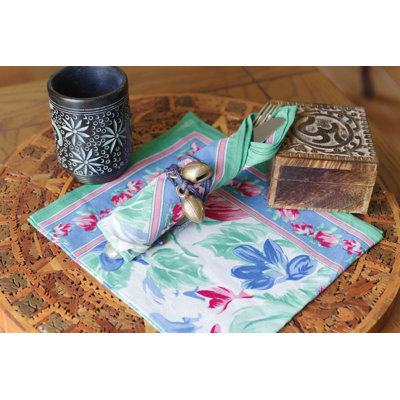 Floral Brush Floral Square Napkin