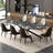 Vetler 9 - Piece 110.23'' Extendable Rectangular Sintered Stone Dining Table with 8 Leather Chairs Dining Set-877645550