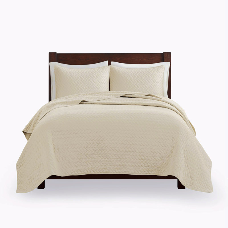 Cotton Machine Woven Quilt, Queen Quilt + 2 Pillowcases, Linen