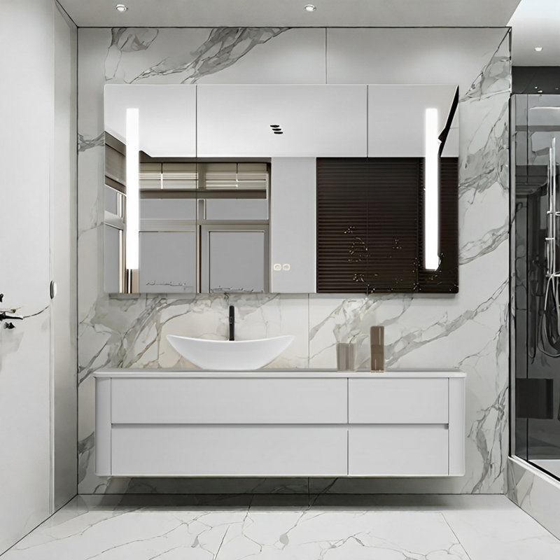 Simple modern rock plate bathroom cabinet