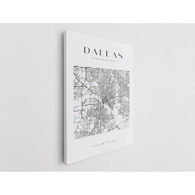 Dallas Map Print United States Canvas Print