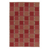 Scandinavian Wool Geometric Area Rug in Red, Pink