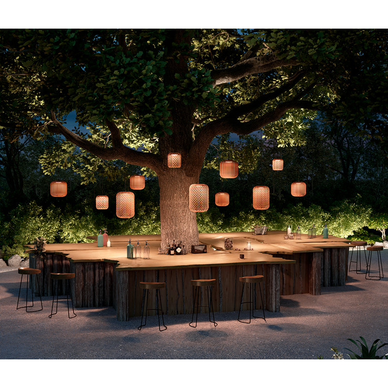 Nans 1 - Light LED Pendant, 9.72" H x 8.5" W x 8.5" D, Red
