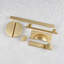 Satin Brass Ribbed Handle Collection & Coordinating Knobs-122663313