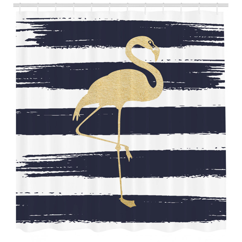 Ensemble de rideau de douche Flamingo + crochets, H 70 po x l 69 po