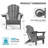 Hayfield HDPE Outdoor Foldable Adirondack Chair with Cup Holder Weather-Resistant -627257387