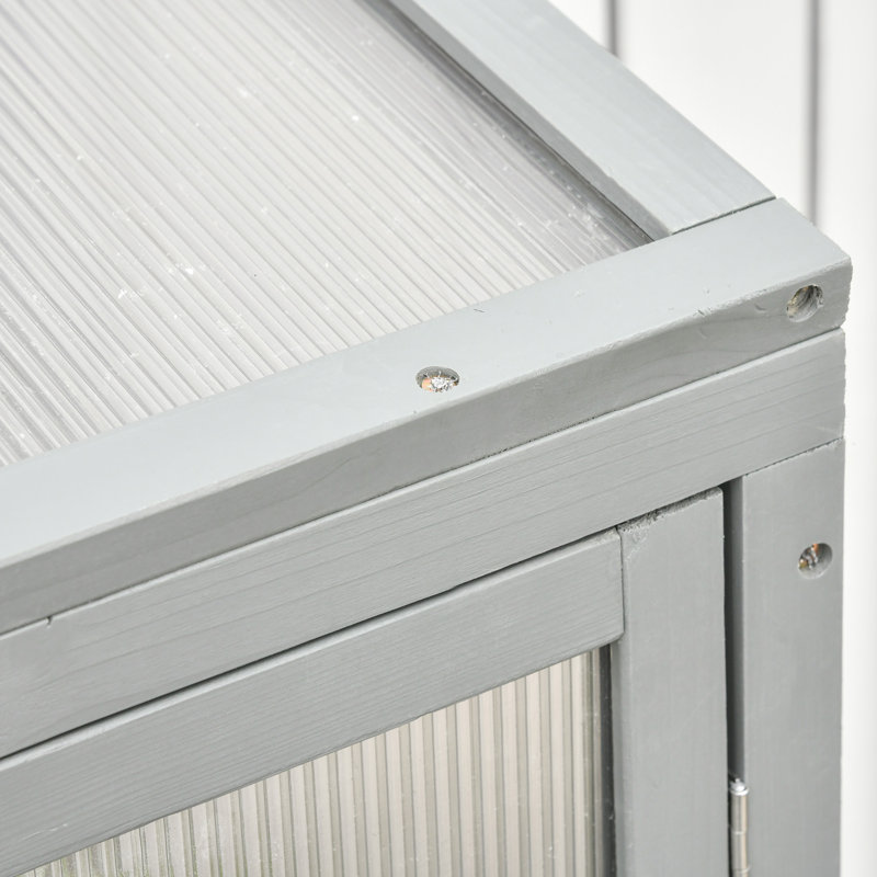 Orlan Mini Greenhouse with Wood Frame and Polycarbonate Panels