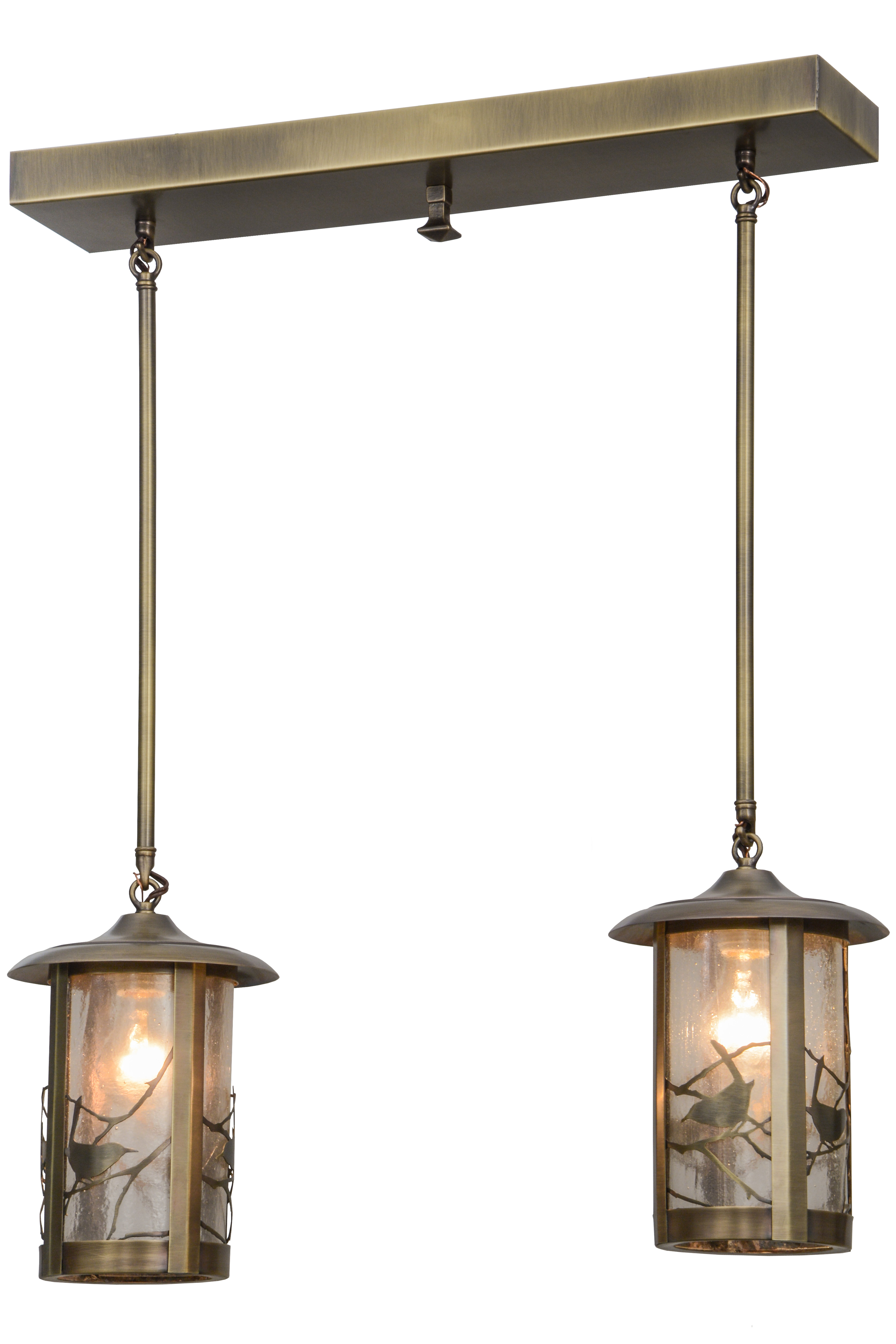 Meyda Lighting Rustic Lodge 2 Light Antique Brass Kitchen Island