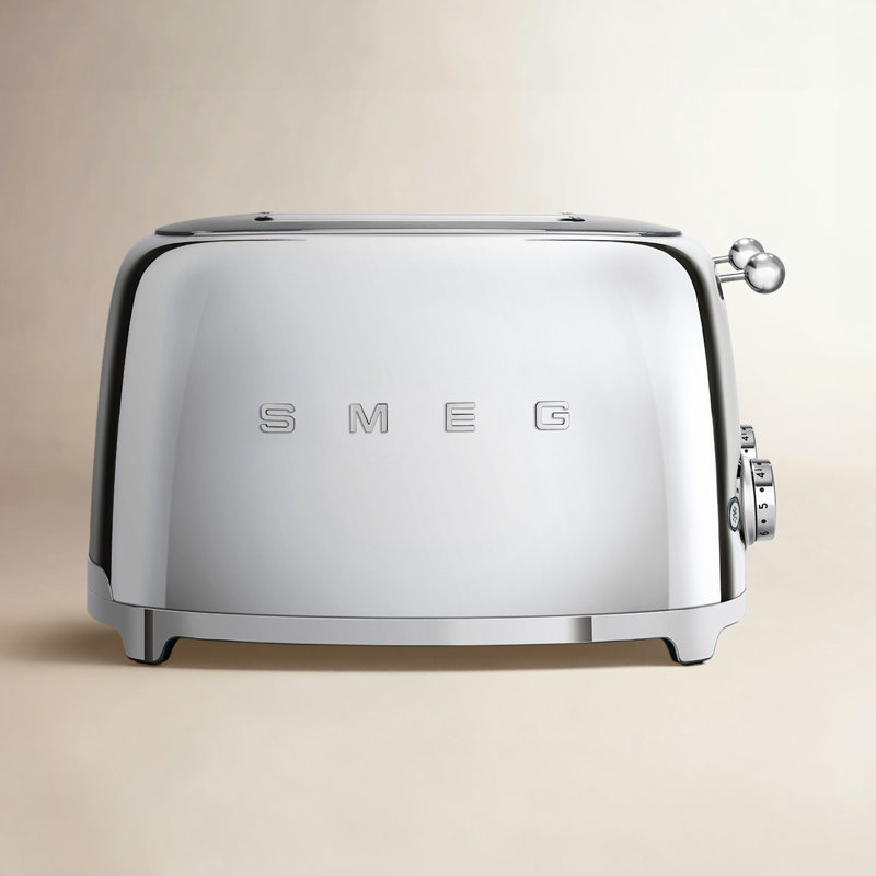 SMEG 50's Retro Style 4x4 Slice Toaster, Steel