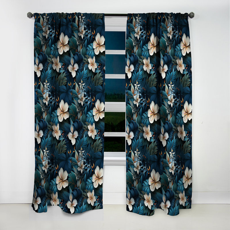 Moody Tropics Moody Patterns - Rideau tropical - Velours obscurcissant - 1 panneau, L 52 po x L 63 po